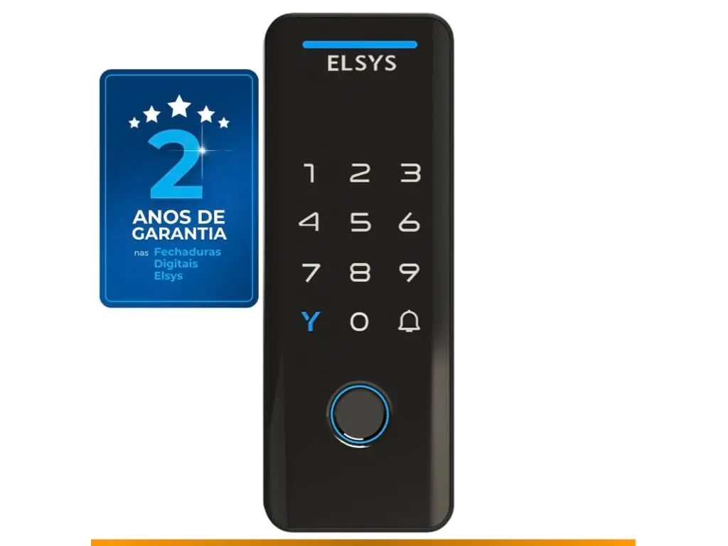 Fechadura Digital de Sobrepor, Abertura por senha ou tag, Tecno, Preta, DS4100V, Elsys