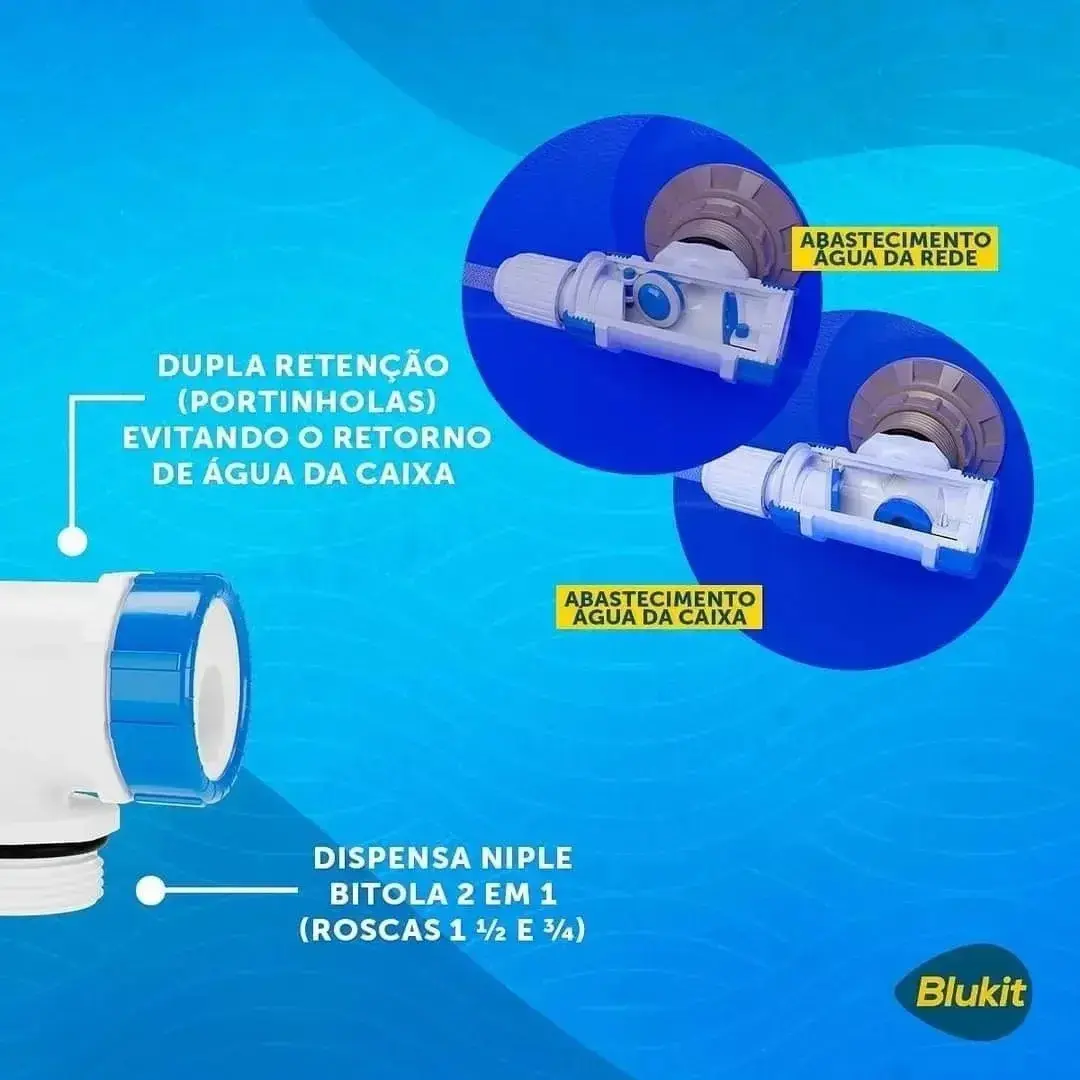 Válvula Alternadora de Pressão para Caixas D'água Duchão Blukit Dupla Retenção thumbnail 7