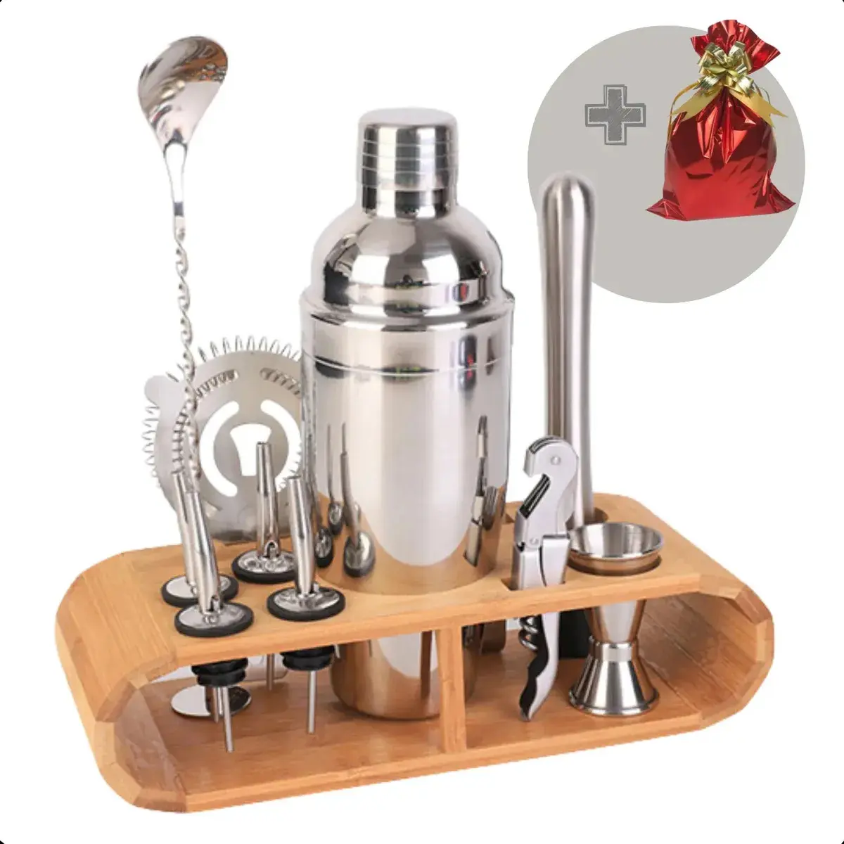 Kit Caipirinha Coqueteleira Profissional Bartender 12 Peças Inox Barman Homebar Drinks Coquetel e Batidinhas Presente Moderna Mix
