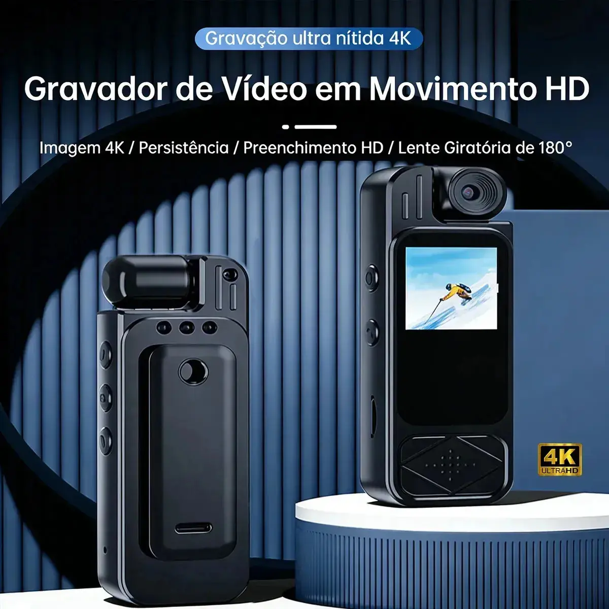 Mini Câmera Corporal Body Cam Lente 180° Pro Sporte4k thumbnail 5