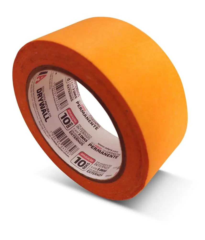 ADERE - Fita Crepe para Pintura Imobiliária Laranja A128RLS 45mm x 50m, 1 Rolo