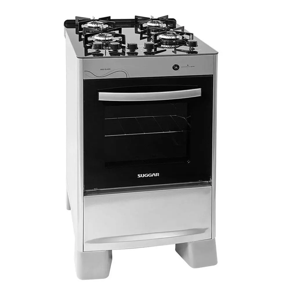 Fogão Suggar Neo Glass 4 Bocas Prata FGVNG410 Bivolt - 1