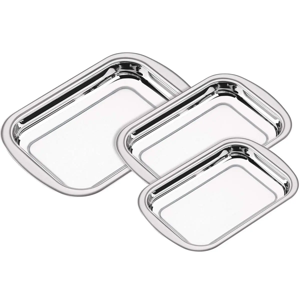 Jogo de Assadeiras Aço inox com 3 Peças Tramontina Cosmos Prata - 1