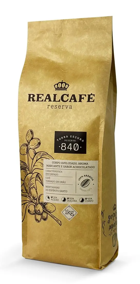 Café Especial Torrado em Grãos Realcafé Reserva 840 | 100% Arábica | Torra Intensa | 1KG | Pontuação 86,00
