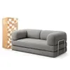 Sofá Cama Bloom Retrátil Modular Cinza Boucle
