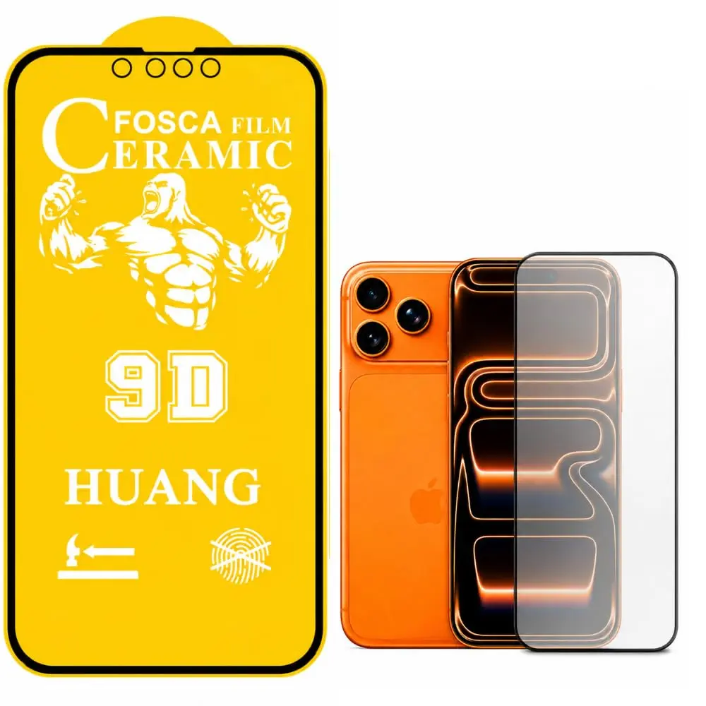 Película Cerâmica Fosca 9D Iphone X/11/12/13/14/15/16e PRO MAX Proteção Total,Anti-Riscos e Não Fica Marca de Dedo Na Tela (13/13 PRO / 14 / 16E)