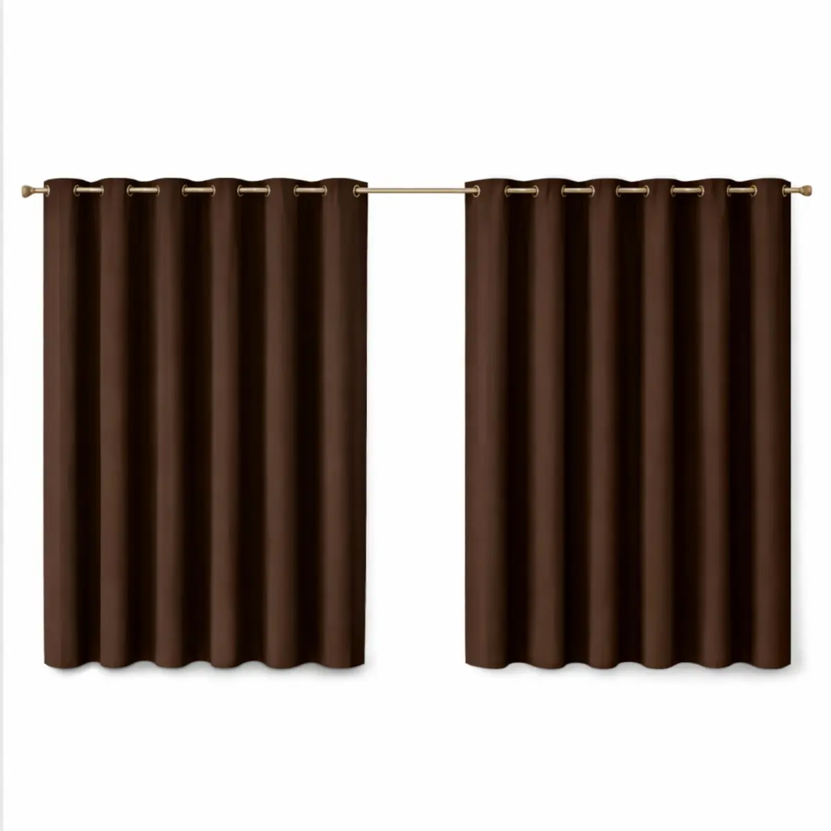 Cortina 100% Blackout 2,00m x 1,30m Corta Luz para Cozinha Janela Casa Blecaute com Ilhós (Tabaco)