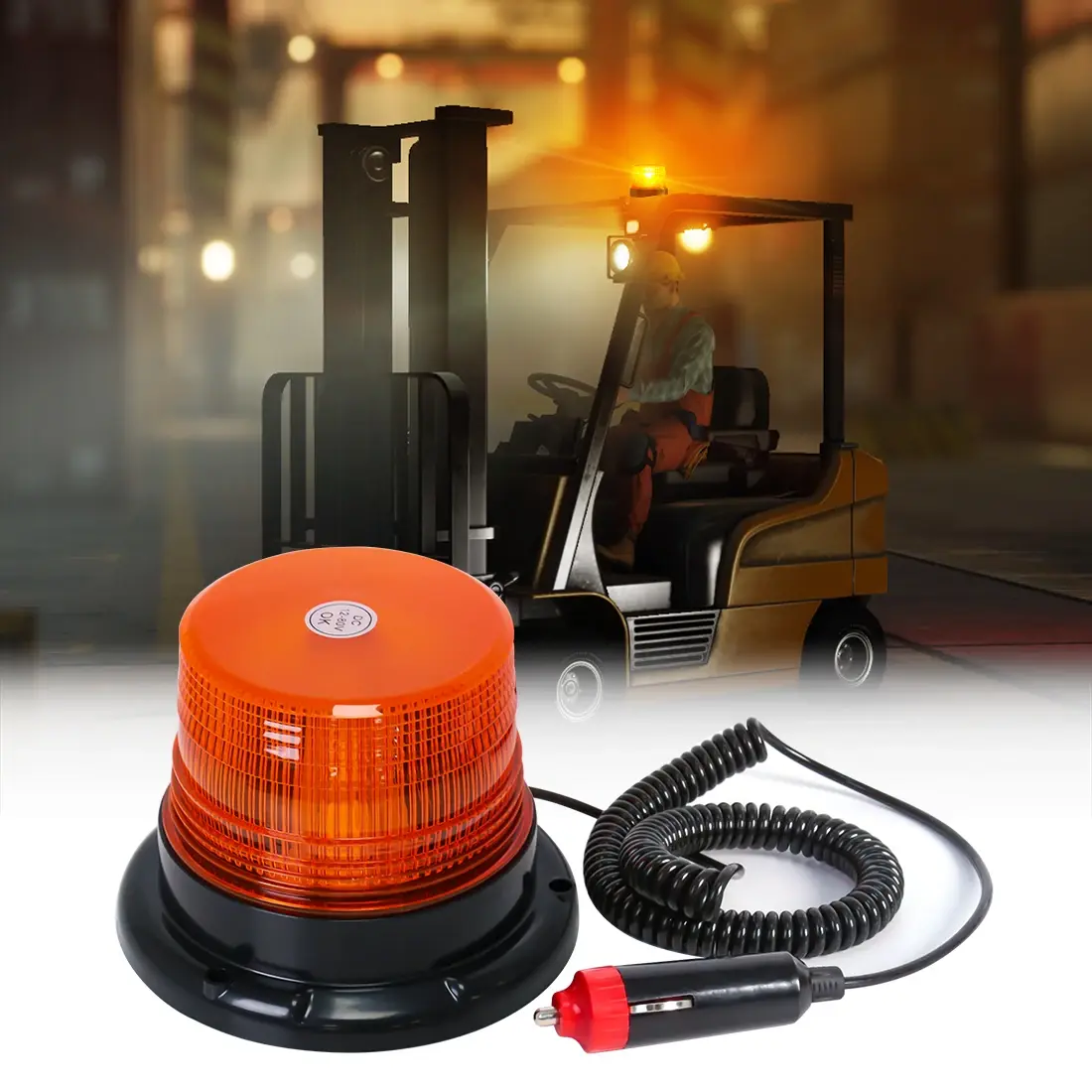Carro caminhão telhado luz de advertência, luz estroboscópica LED de emergência, farol intermitente, base magnética para segurança, auto, 12V, 24V -80V