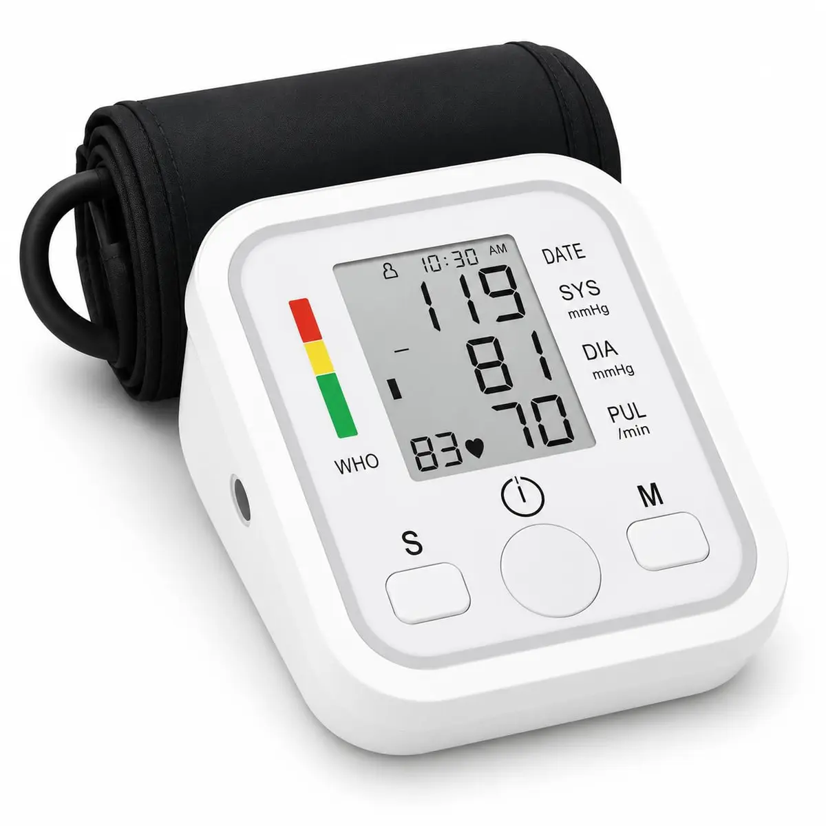 Aparelho de Pressão Arterial Digital Automático de Braço com Memória | 22 - 36cm, Tela LCD Grande, Memória Integrada, Indicador Colorido, Braçadeira Ajustável, Uso Doméstico