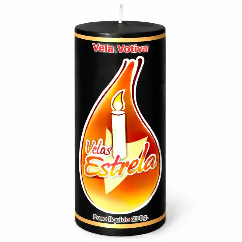 Vela 7 Dias - Cores Sortidas - 16 Cm e 278 g - Votiva, Com Parafina Nacional Premium - Cores Vivas e Vibrantes. (Preta)