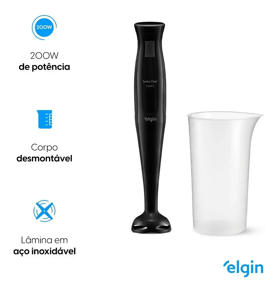 Mixer Vertical Turbo Chef Elgin 3 Em 1 200w Preto 110v Preto thumbnail 4