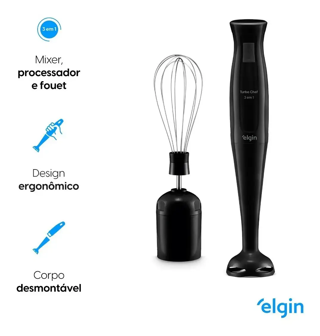 Mixer Vertical Turbo Chef Elgin 3 Em 1 200w Preto 110v Preto thumbnail 7