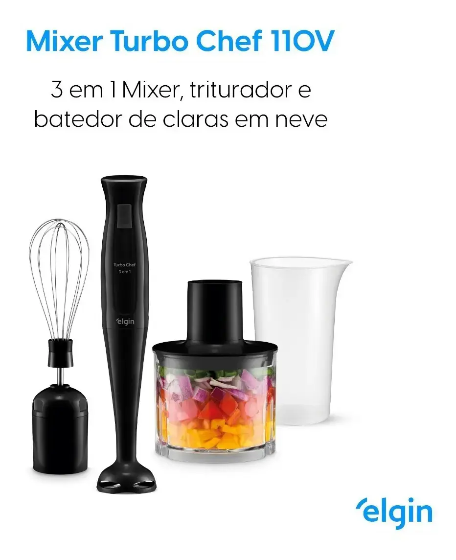 Mixer Vertical Turbo Chef Elgin 3 Em 1 200w Preto 110v Preto thumbnail 9