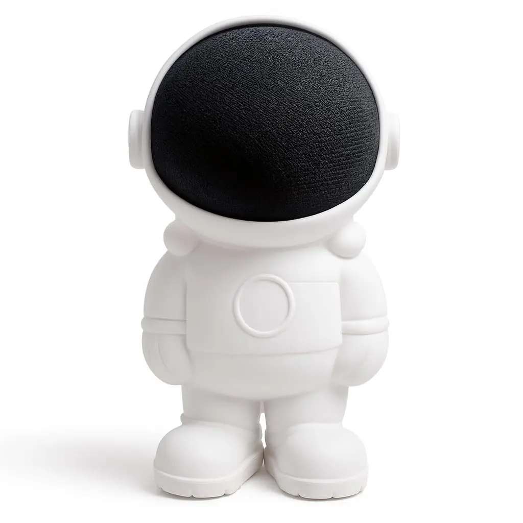 Suporte para Echo Dot 4ª e 5ª Geração, Base Astronauta compátivel com Alexa 4 5 Geracao, Design Moderno e Estável, Organizador para Dot TimeClick (Branco)