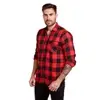 Camisa Xadrez Masculino Flanelado Manga Longa - Vermelho+Preto - 1