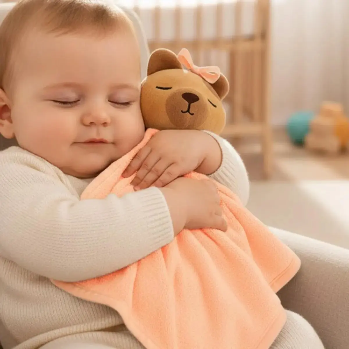 Naninha pano paninho infantil para bebes crianças pets fofinho tecido macio presente chá de bebe (Nude)