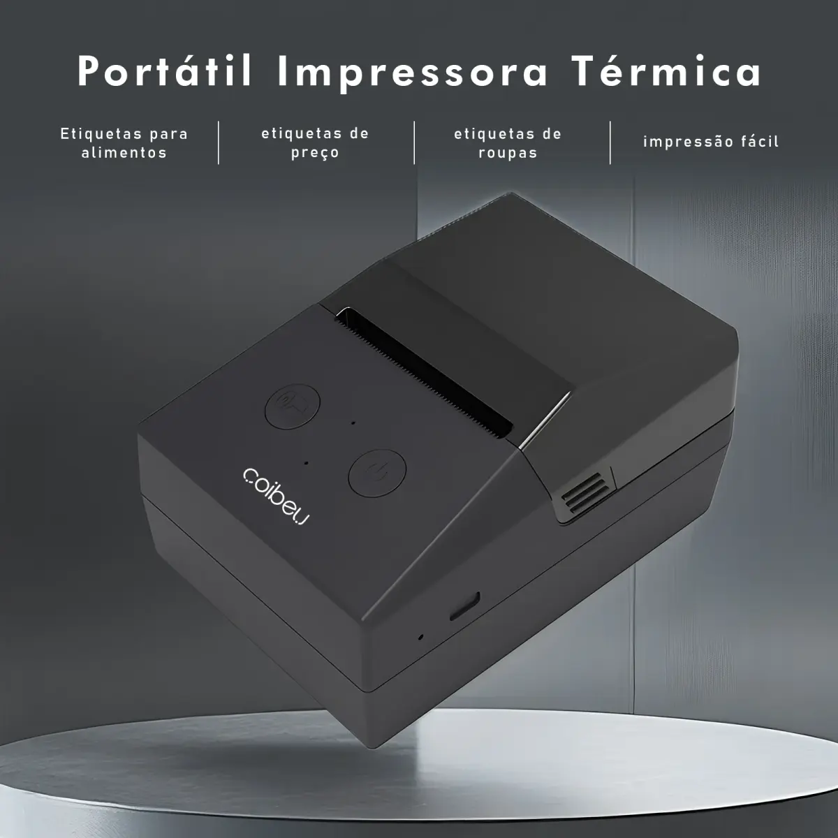 Impressora Térmica Portátil Etiquetadora Mini Impressora de Etiquetas Bluetooth USB 1500mAh 203DPI para Loja Preço Casa， Coibeu