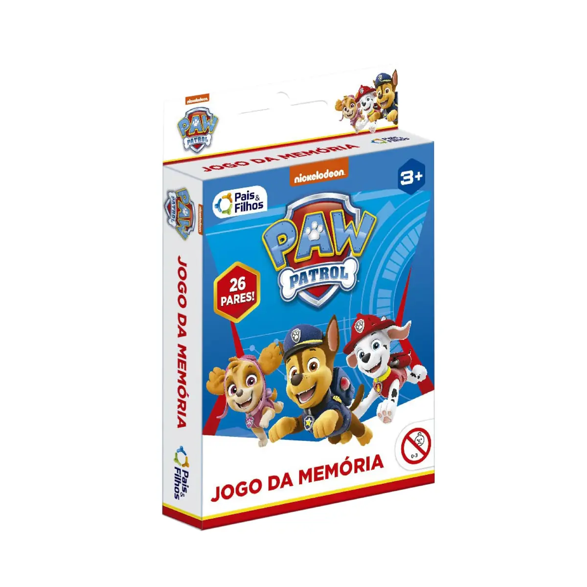 Pais & Filhos | Jogo da Memória Patrulha Canina com 52 Cartas | Brinquedo Educativo +3 Anos | Desenvolve Memória e Concentração