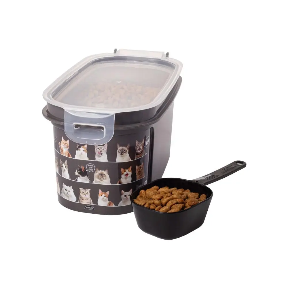 Plasútil Porta Ração com tampa Hermética e dosador 2 L Gatos