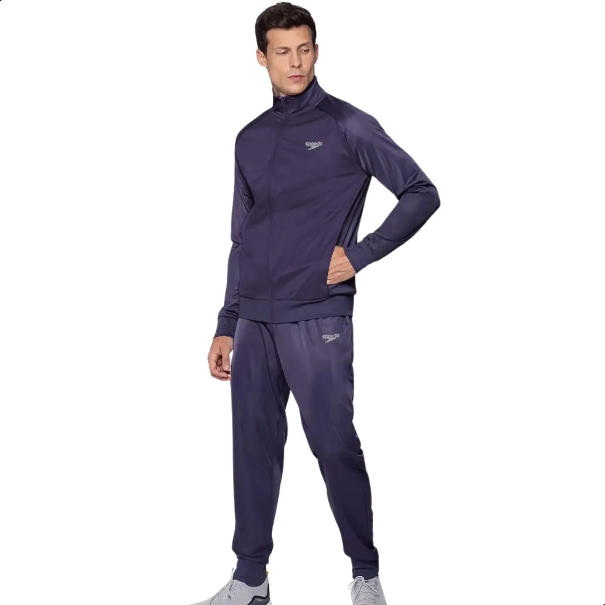 Conjunto Esportivo Masculino Speedo Jaqueta e Calça com Bolsos Microfibra Dry Fit