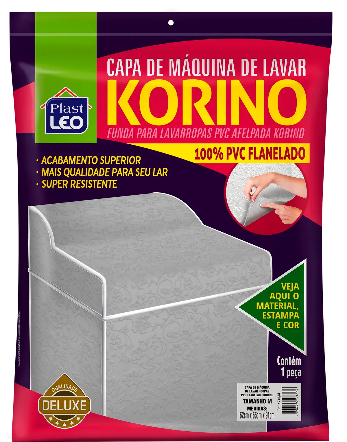 Capa para Máquina Korino Cinza - Tam. GG | Plast Leo (Ref.:740-GG-CZ)