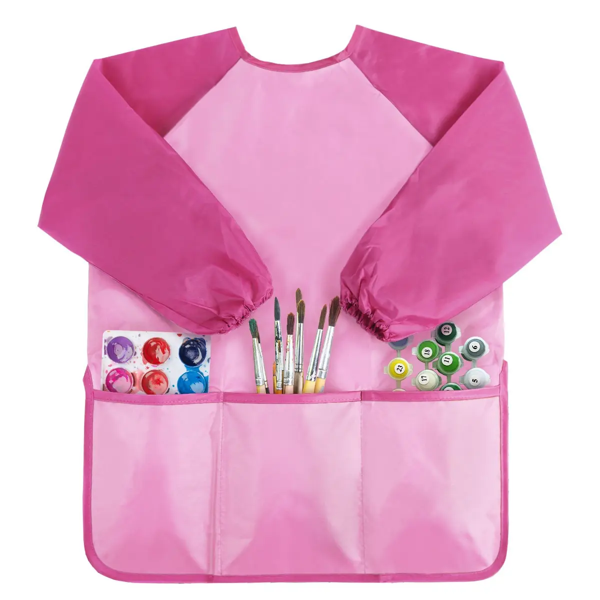 Kopokita Blusa de arte infantil, avental de pintura infantil, impermeável, com manga comprida e 3 bolsos