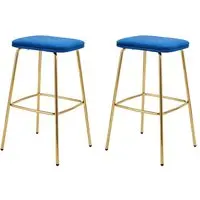 Conjunto Com 2 Banquetas Connie Azul Escuro