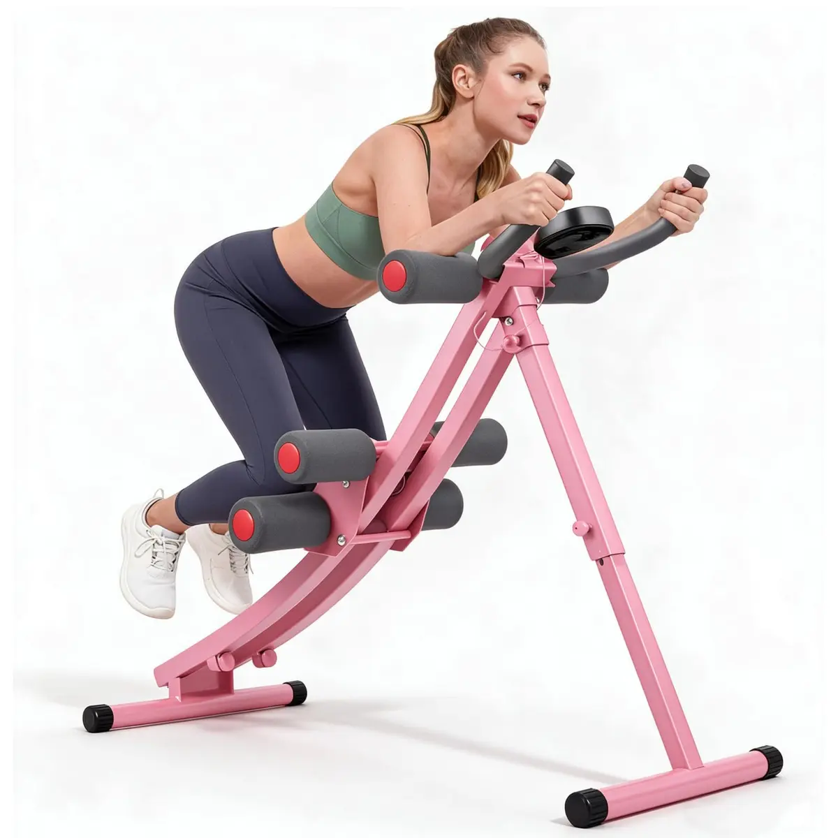 Máquina Ab Dual Track, máquina Ab Trainer Adjustable, Equipamento Ab Training para gimnasia doméstica, Arc Track Ergonomic para melhores abs, máquina de treinamento Foldable para exercício Full Body Training Home