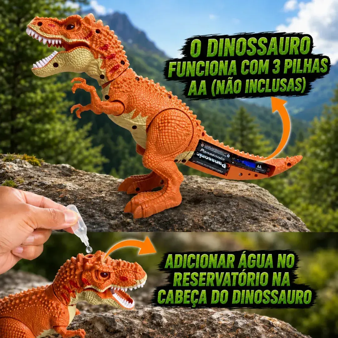 Dinossauro T-Rex Robo Brinquedo Anda Solta Fumaça Sons Luzes Led Rugido Movimentos Articulados Infantil Tiranossauro Interativo Educativo Presente Criança Menino Divertido Azul Flow Dimension thumbnail 5