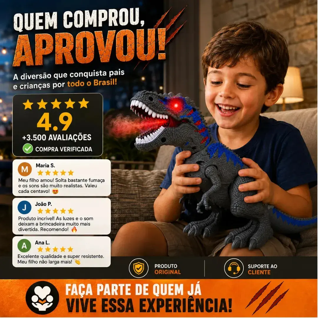 Dinossauro T-Rex Robo Brinquedo Anda Solta Fumaça Sons Luzes Led Rugido Movimentos Articulados Infantil Tiranossauro Interativo Educativo Presente Criança Menino Divertido Azul Flow Dimension thumbnail 7