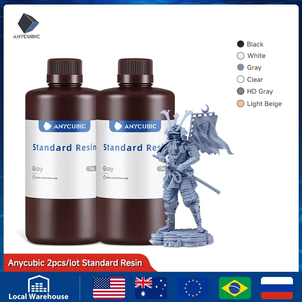 Anycúbico 405nm resina uv padrão para impressora 3d lcd para photon mono 7 pro materiais de impressão 3d resina fotossensível