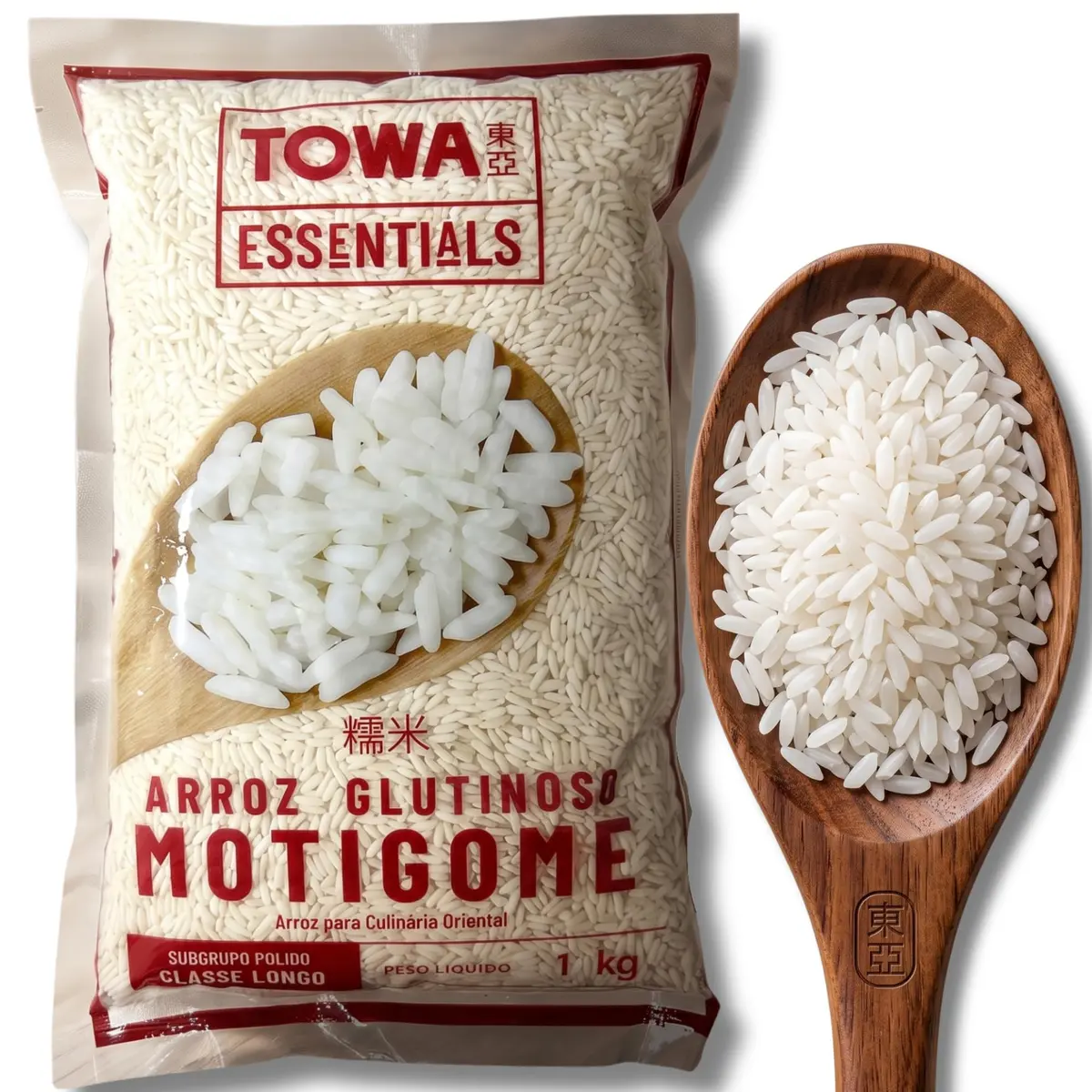 Arroz Motigome Glutinoso Towa Essentials 1kg Premium Tipo 1 Importado Tailândia Para Moti Sushi Sobremesas Doces E Culinária Oriental Asiática Sem Glúten - SUBETTE