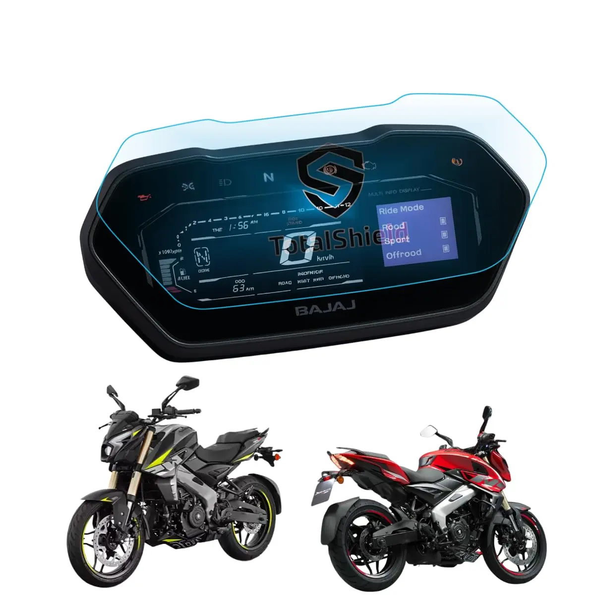 Película Protetora de Painel LCD Digital para Bajaj Dominar NS400Z 2025 2026, Transparente, Proteção Anti-Risco, Tecnologia Crystal Pro, Instalação Sem Cola