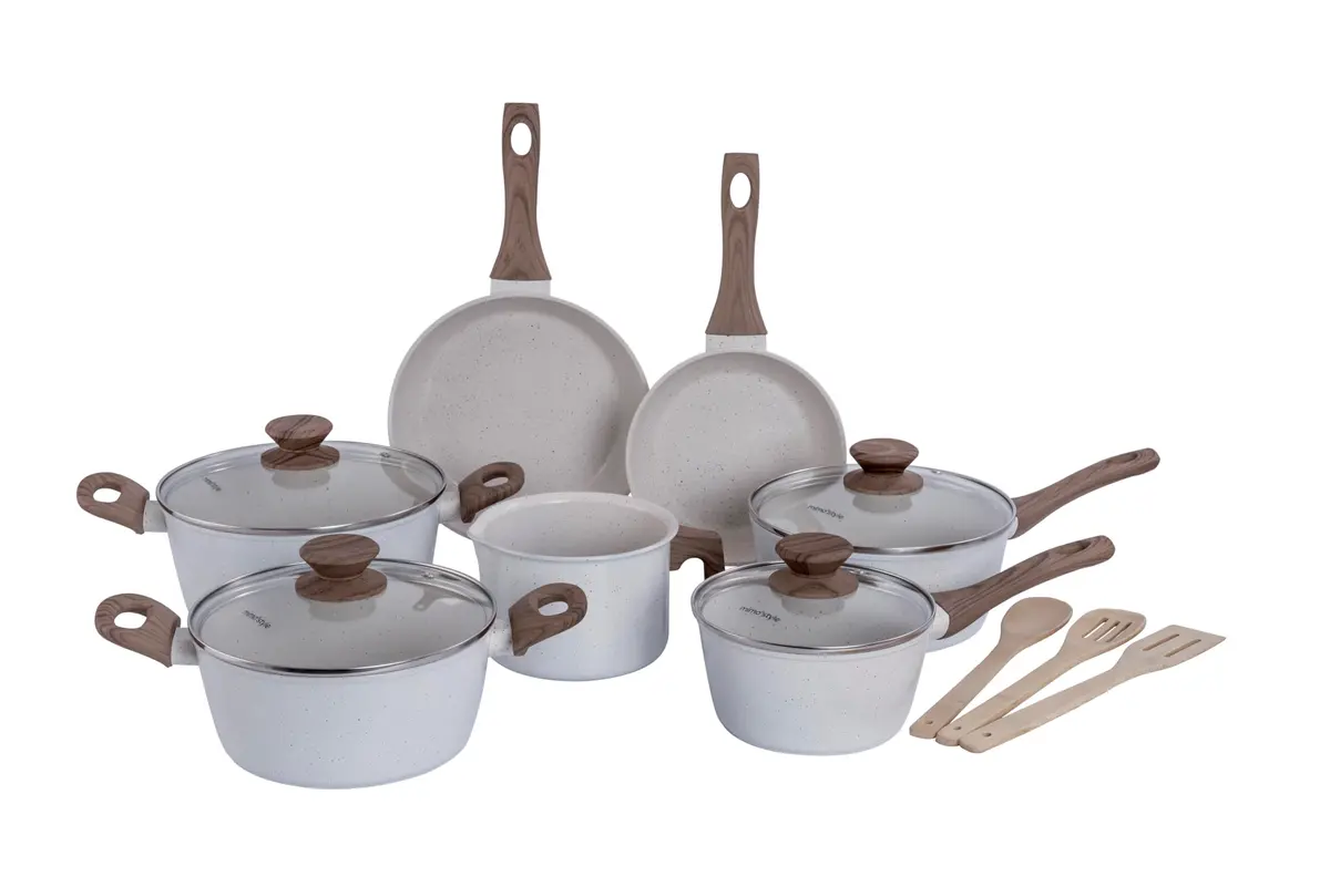 Mimo Style, Conjunto de Panelas com 10 Peças Indução Style Cook Marmol Bambu