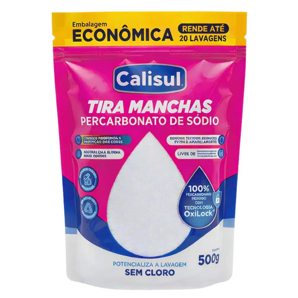 Percarbonato de Sódio Puro Tira Manchas de Roupas Brancas e Coloridas Alvejante Sem Cloro Limpeza Profunda Remove Gordura Limpa Air Fryer (500g)