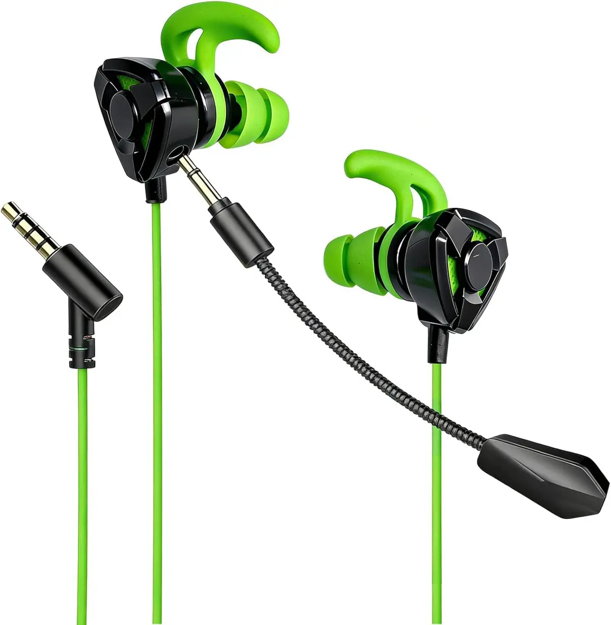 Fones de Ouvido com Fio Microfone Para Jogos, Fone com Fio para jogos, Compatíveis com PC, PS4, PS5, Xbox One, Fones Estéreos com Graves Destacáveis, Cancelamento de Ruído, com Microfone (verde)