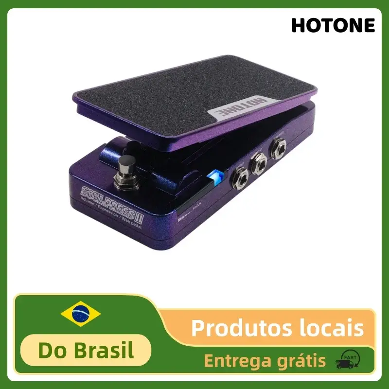 HOTONE Soul Press II Brasil Pedal de Efeitos 4 em 1 com Wah Comutável, Volume Ativo, Expressão Passiva e True Bypass SP-20