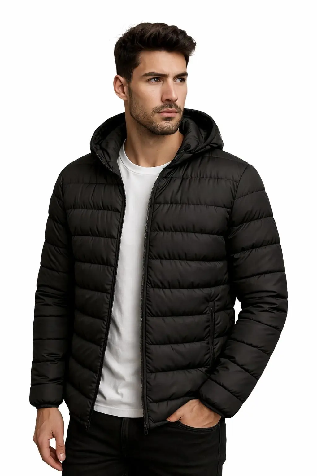 Bobojaco Jaqueta Puffer Masculina, Blusa de Frio para Moto, Inverno