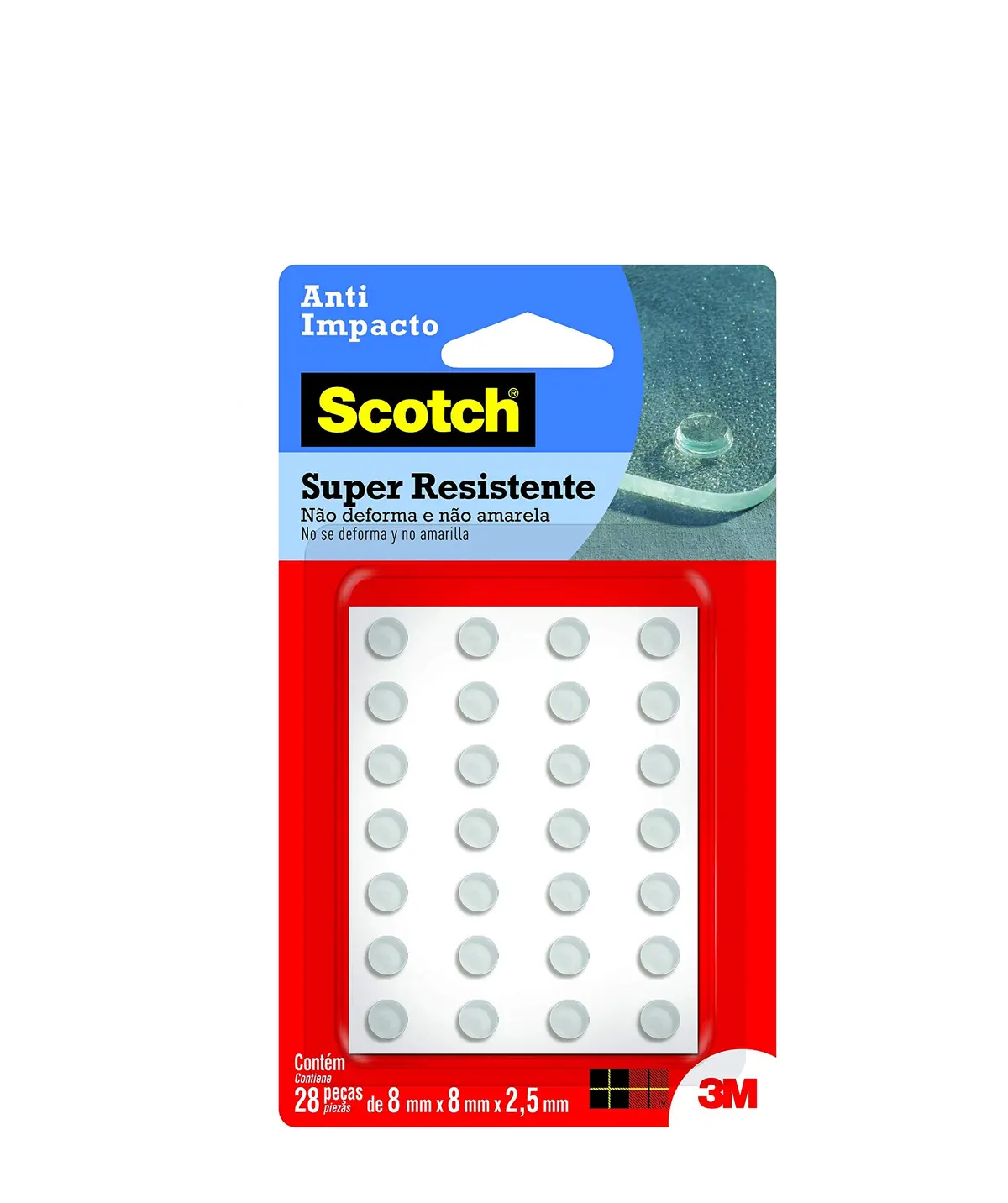 SCOTCH 3M Protetor Anti-Impacto Redondo Extrapequeno Transparente 28 Un. | Fixação adesiva resistente, Amortece impacto e ruído, Impermeável, Protege contra batidas e riscos, Aplicação forte e rápida - 1