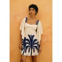 Vestido Curto Estampado Cartagena Azul - 1