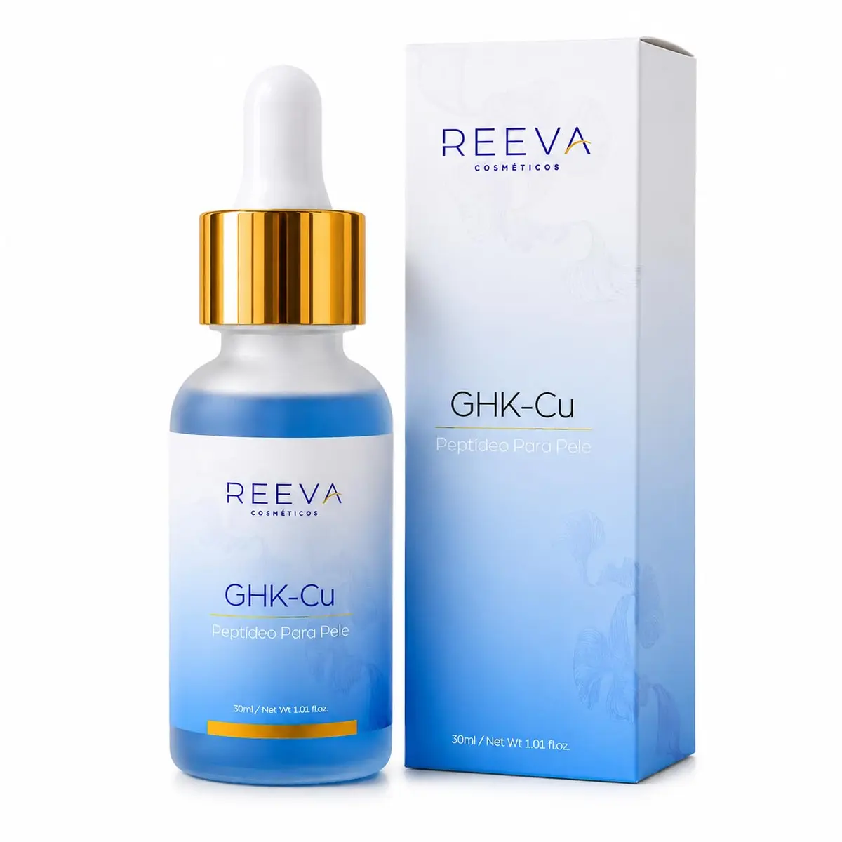 Reeva GHK-Cu Peptídeo Para Pele Sérum Facial 30ml | Hidratação Profunda, Pele Revitalizada, Aparência Luminosa, Frasco com Conta-Gotas, Skincare Avançado