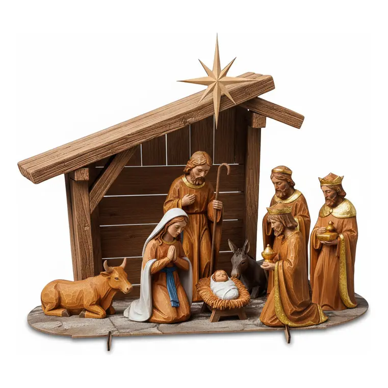 Presépio De Natal Manjedoura Decoração Enfeite Natalino Mdf - 1