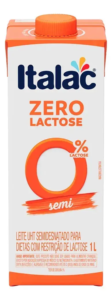 Leite Uht Semidesnatado Zero Lactose Italac Edge 1L