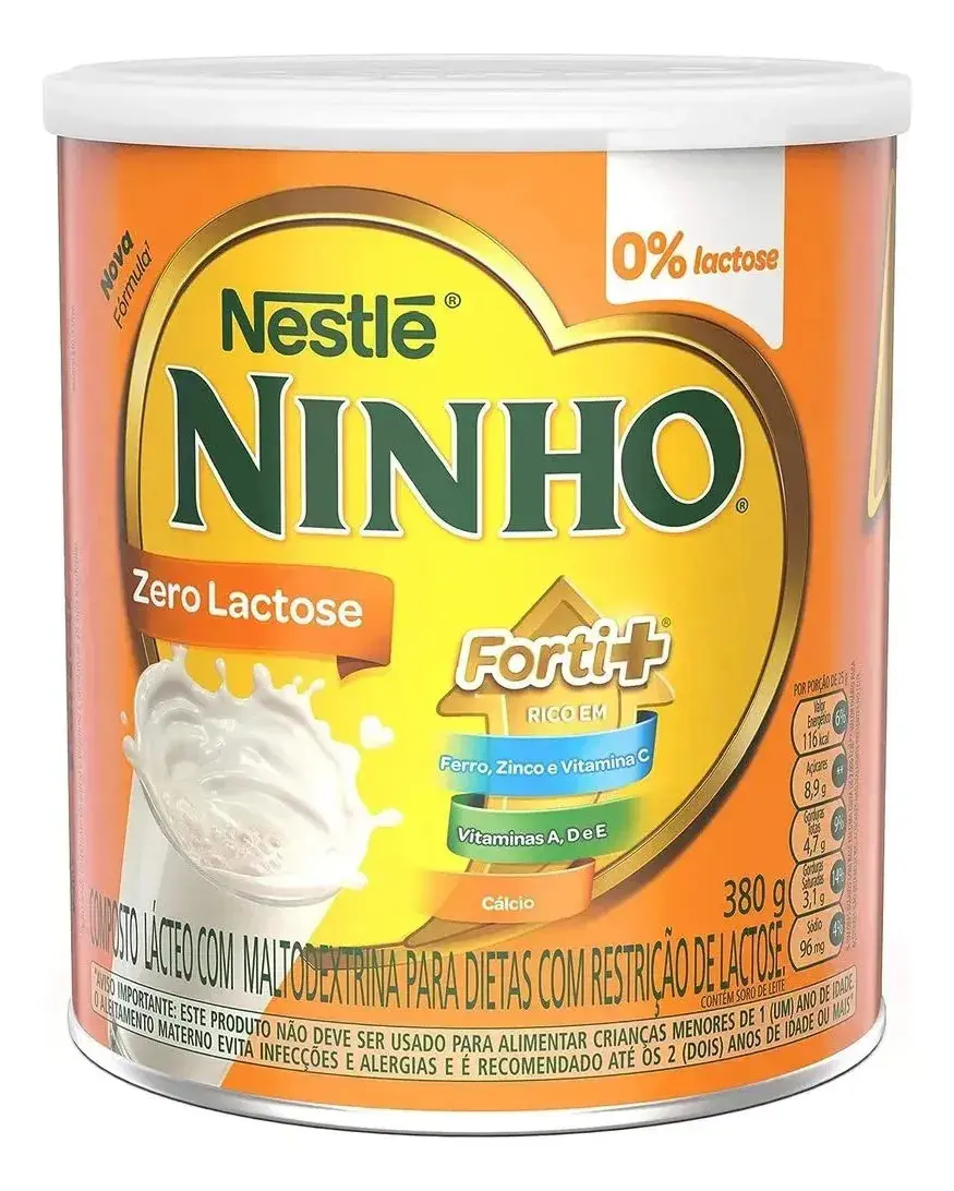 Composto Lácteo Forti+ Zero Lactose Em Lata De 380g Ninho