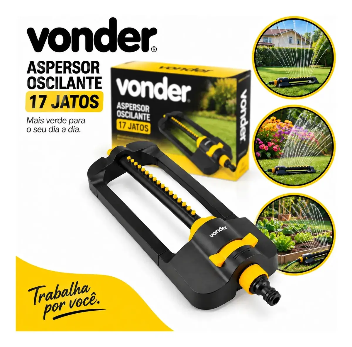 Irrigador Oscilante 17 Jatos Jardim Vonder IRRIGACAO 31.98.017.000 - 1