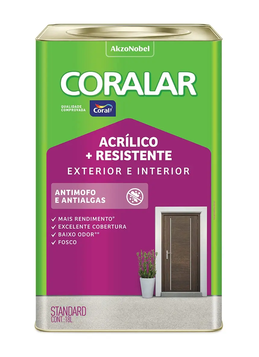CORALAR ACRÍLICO MAIS RESISTENTE BRANCO 18L - CORAL