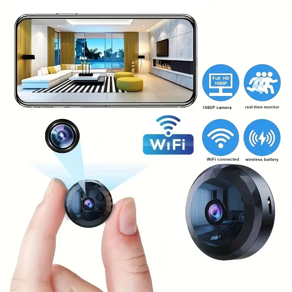 Mini Câmera WiFi 1080P HD Câmera de Segurança Sem Fio Proteção de Segurança Vigilância por Vídeo com Voz Versão Noturna Filmadora 2025 Nova