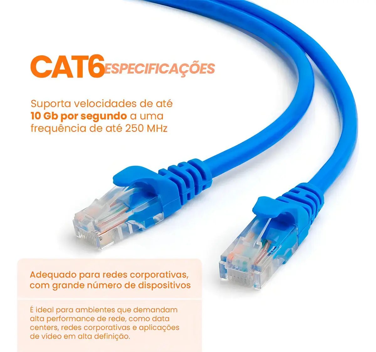 Cabo De Rede Internet 30m 30 Metros Cat6 Azul Crimpado Giga Lan Ethernet Boyu Cell thumbnail 2