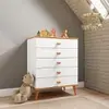 Cômoda Infantil Bartira Ternura com 5 Gavetas - 70,8cm de largura - Branco Wood