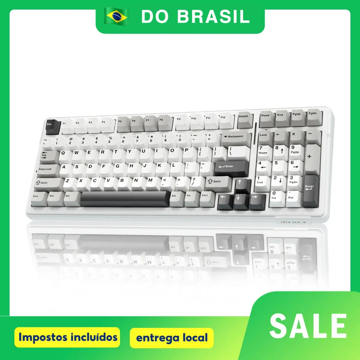 Teclado Mecânico AULA F99 90% Layout Bluetooth 5.0/2.4G Sem Fio/Com Fio, Teclado Gamer com 99 Teclas Personalizáveis